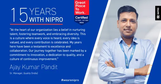 Years of Service - Ajay Kumar Pandit - Sr.Manager, Quality (India)