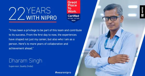 Years of Service - Dharam Singh - Supervisor, Quality (India)