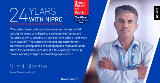 Years of Service - Sumit Sharma - Senior Electrician (India)